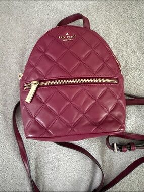 kate spade Quilted Mini Backpack - Burgundy small